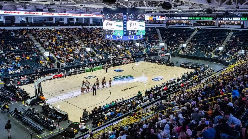 A photo of a basketball game in progress