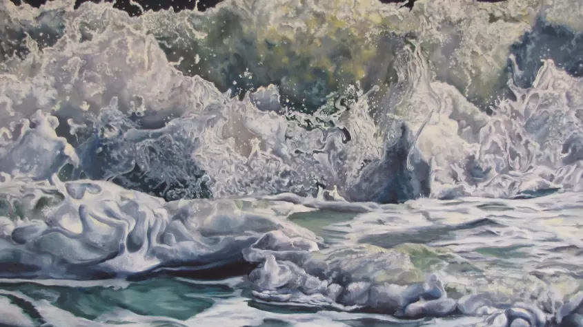 Painting of really frothy waves