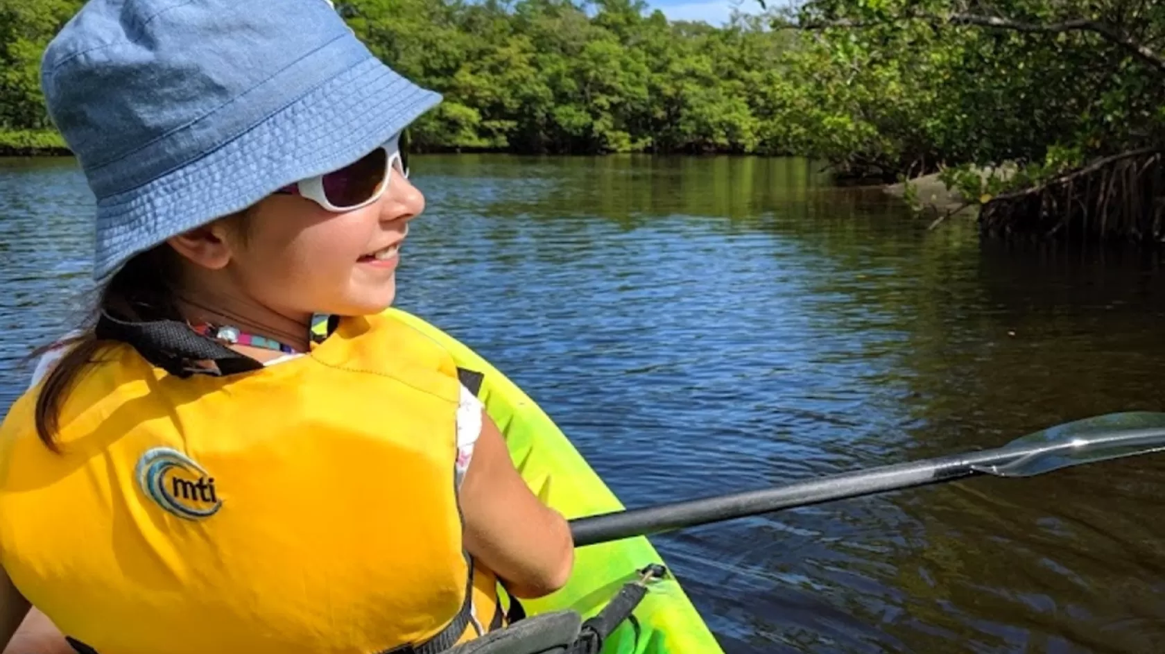 Kids love paddling along the Blueway