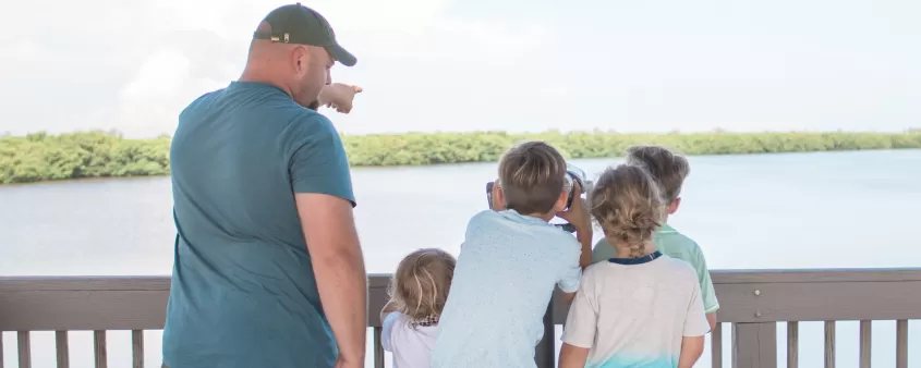 Ding Darling family on overlook