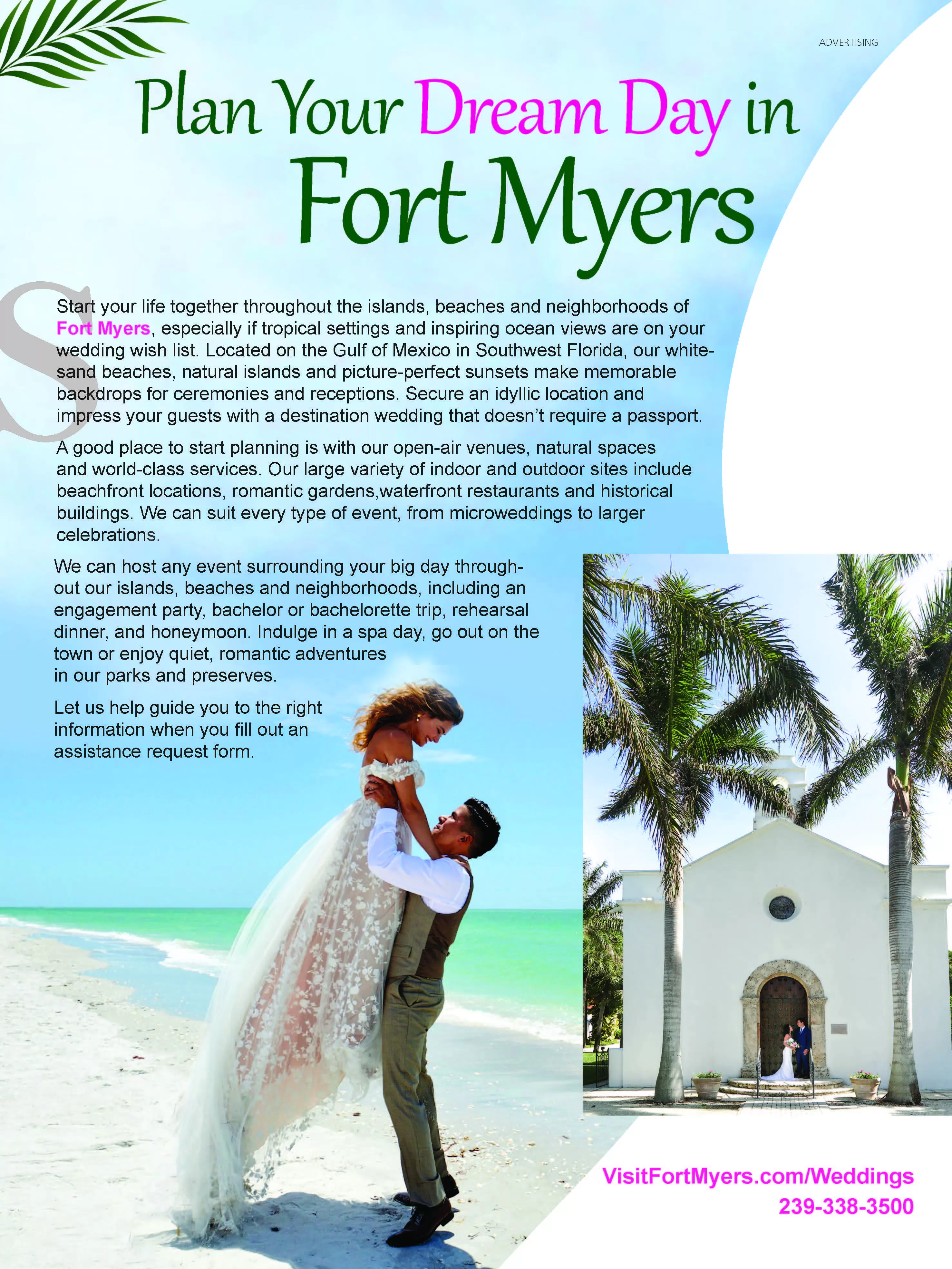 A screenshot of a print advertorial with Bridal Guide