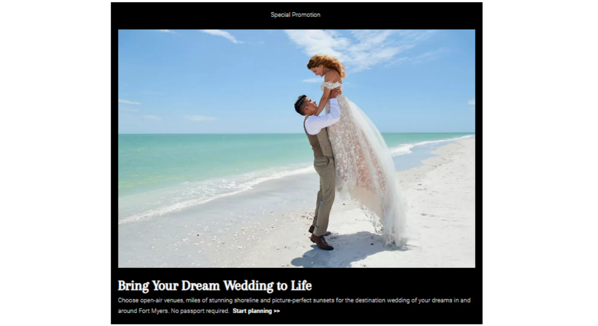 A screenshot of a July Bridal Guide Weddings Native ad