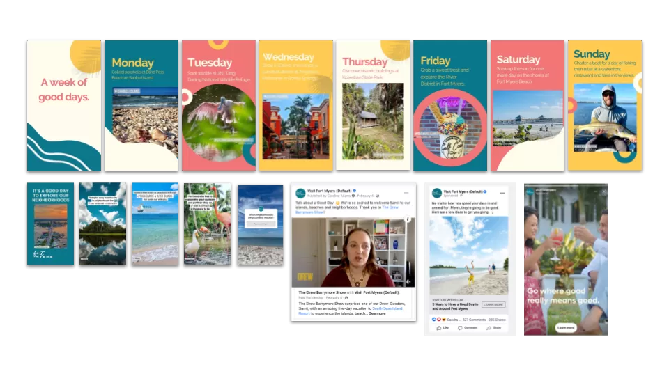 a sampling of social media post screenshots for the good day campaign